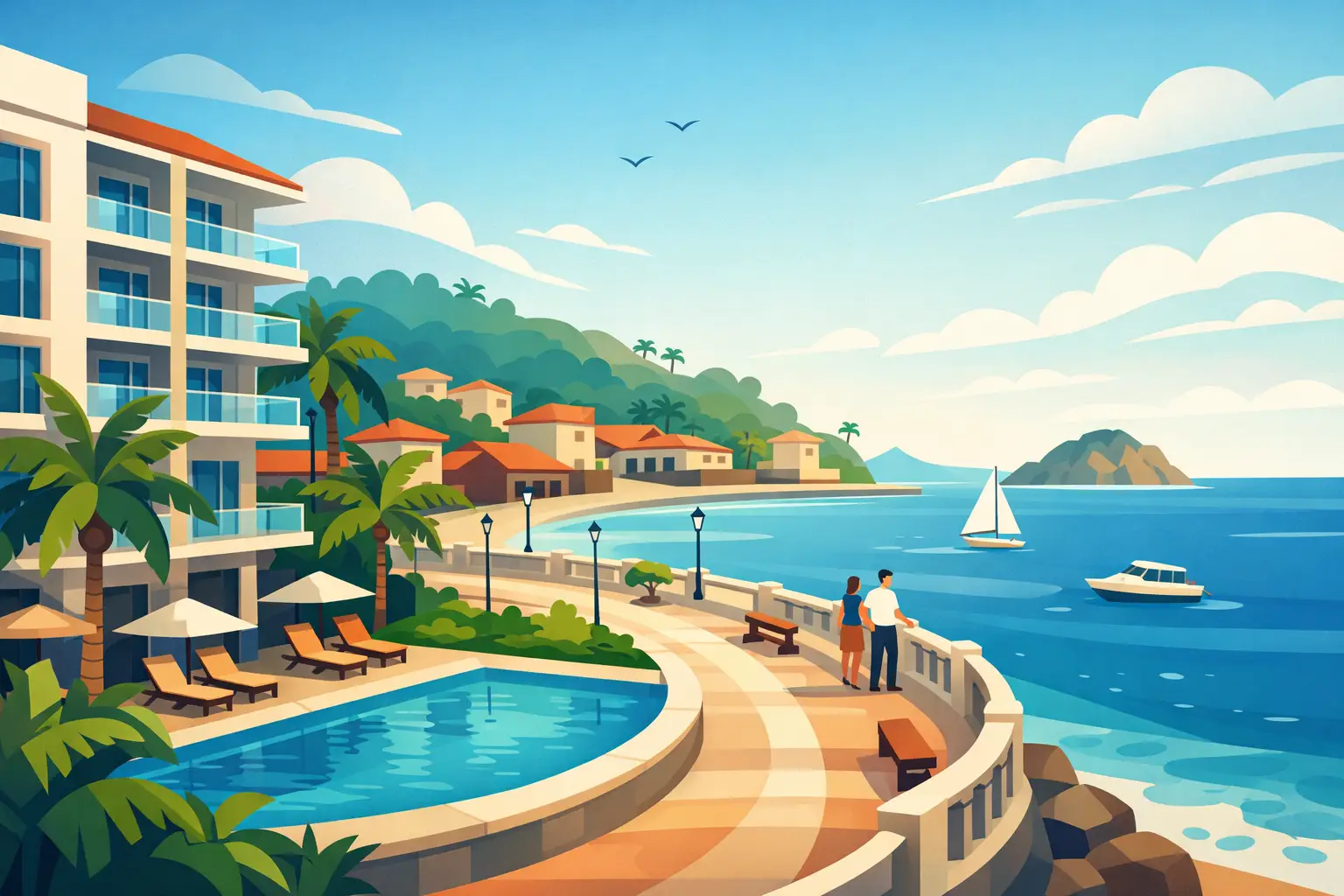 Hotel cerca del malecón Barra de Navidad