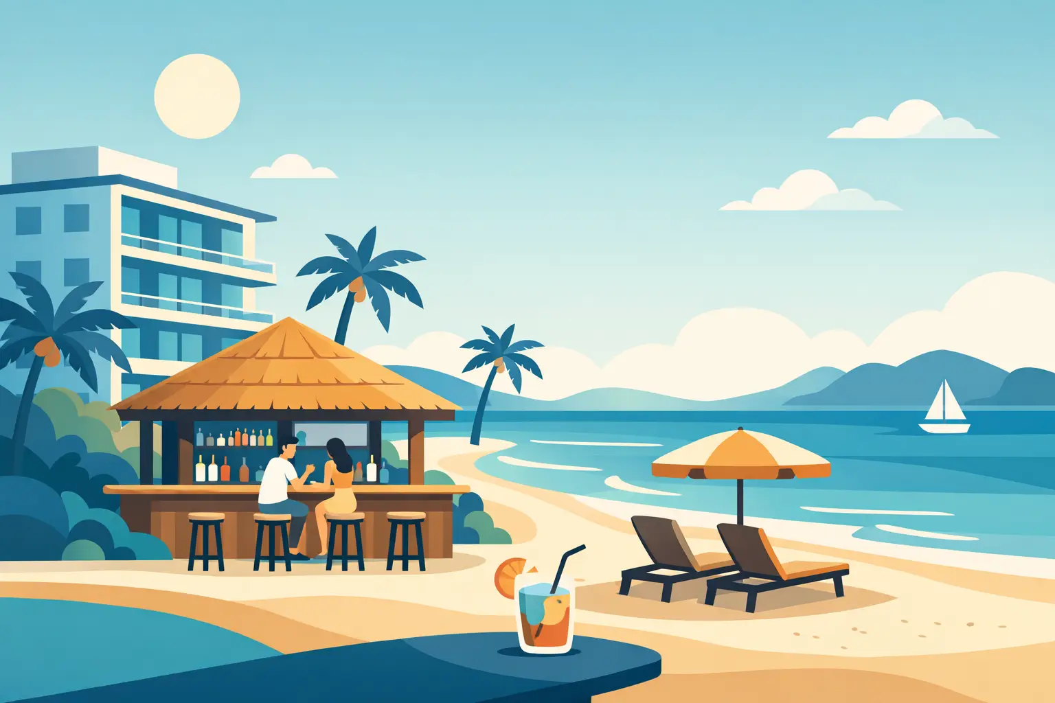 Hotel con bar en la playa: qué buscar