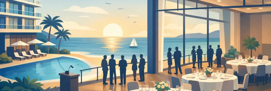 Hotel con salón de eventos frente al mar