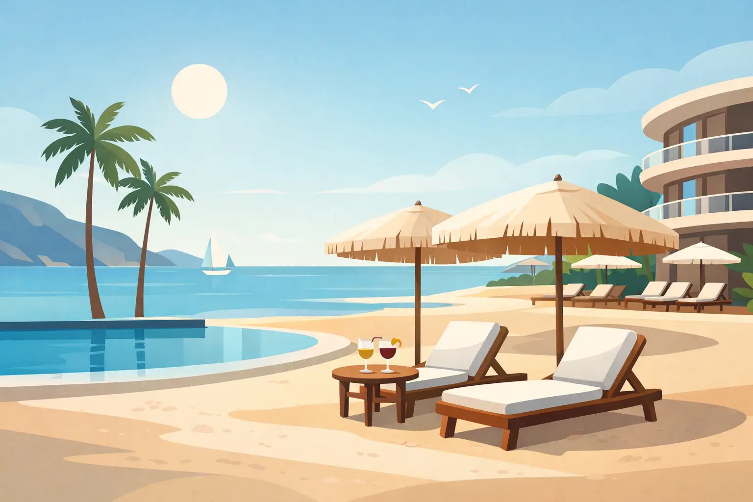 Playa privada en hotel: calma junto al mar