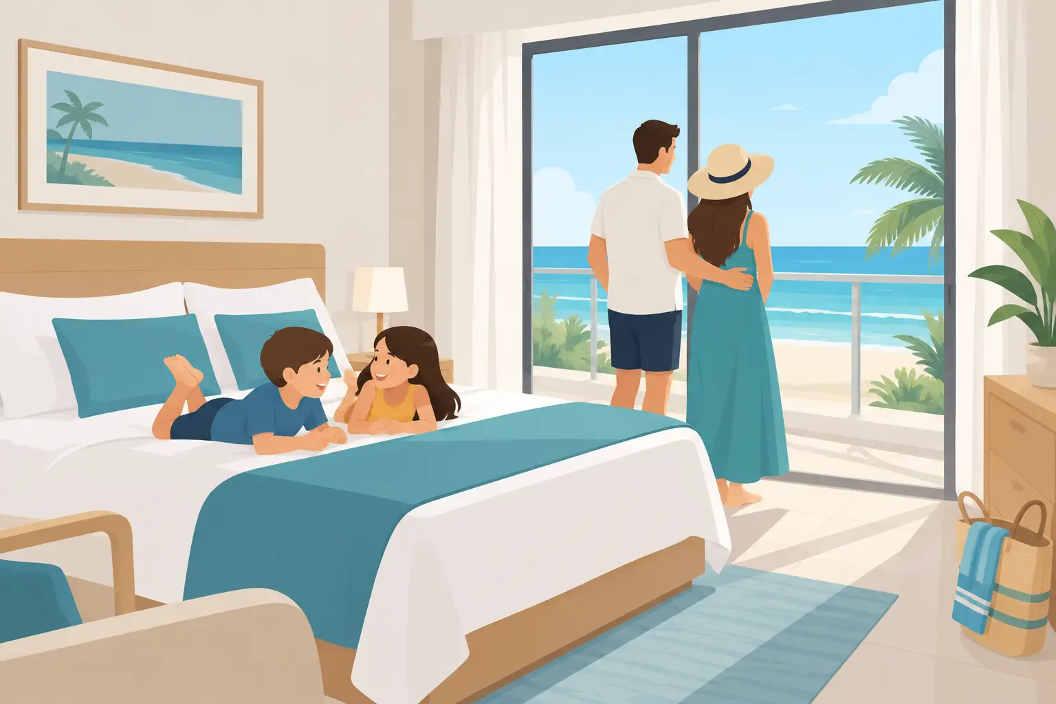 Qué habitación conviene para familia en la playa